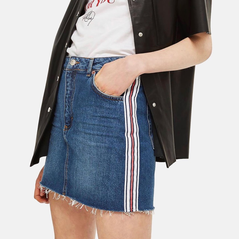 Topshop moto denim skirt